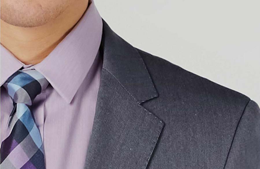 پیراهن بنفش و کت و شلوار طوسی