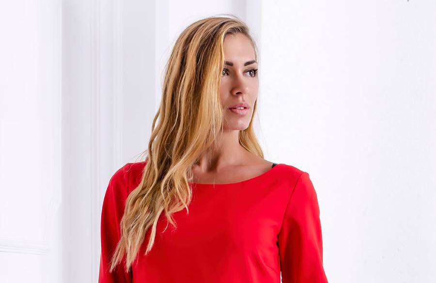 پیراهن قرمز زنانه 5