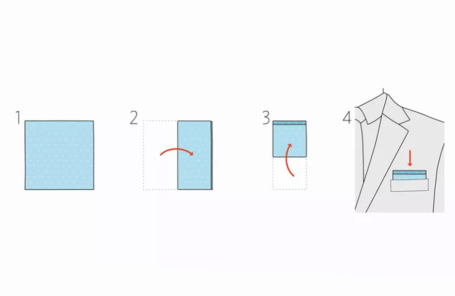 تا زدن دستمال جیب کت